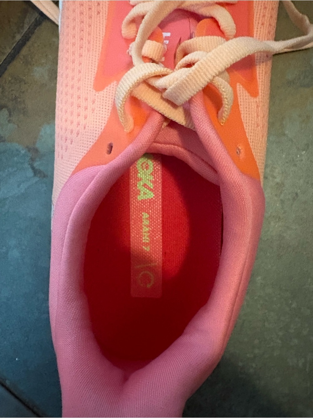 Hoka Women’s Coral and Pink Athletic Sneakers - Picture 5 of 6